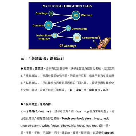 【雙語體育教案範例】實用句型清單！用英語做暖身操，認識身體部位｜翻轉教育