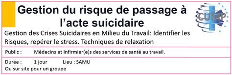 Gestion du risque de passage à lacte suicidaire IRESU