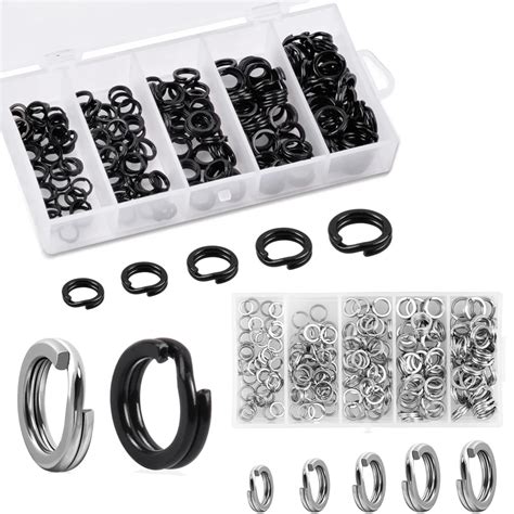 200 St Ck Spalt Ringe Set Schwarz Silber Edelstahl O Ringe Angel K Der