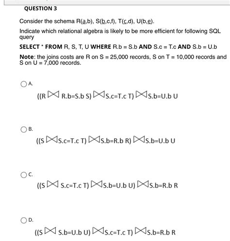 Solved Consider The Schema Rabsbcftcdube