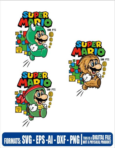 Super Mario Bros Characters Svg Cricut Eps Svg Pdf Png File Cut