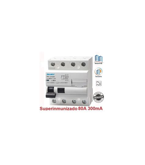 Diferencial Superinmunizado 4P 80Amp 300mA 10KA Clase A 156 IVA