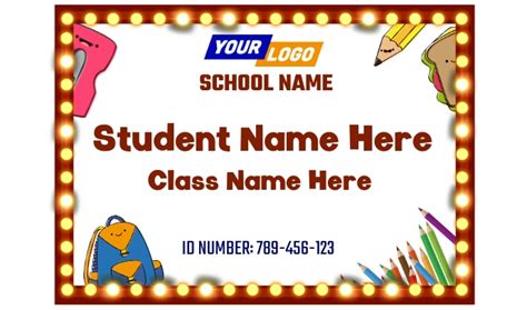 School name tag design Template | PosterMyWall