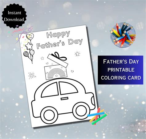 Happy Fathers Day Printable Coloring Card Printable Fathers Day