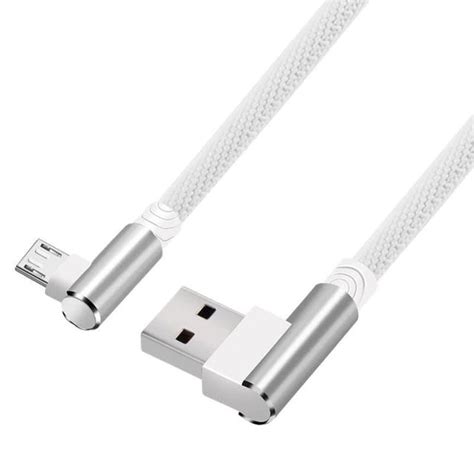 Micro usb кабель c Г-образными разъёмами - 3 метра, белый купить в ...