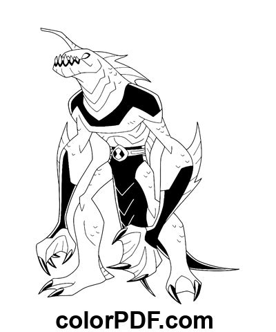 Ripjaws From Ben Ultimate Alien Coloring Pages And Books In Pdf