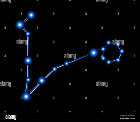 Vector Isolated Illustration Of Pisces Constellation With Neon Effect