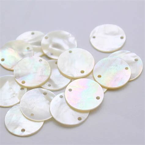 White Natural Sea Shell Round Beads With Hole For DIY Jewelry Making ...