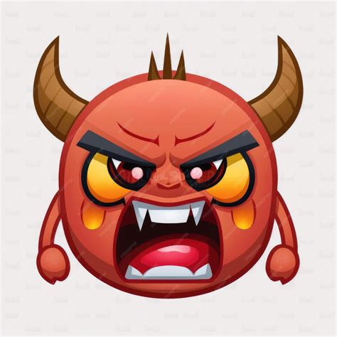 Premium Ai Image Expressive Emoticon Face Demon Emoji