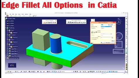 Catia V5 Tutorial In Hindi I Edge Fillet All Options Explained In Detail I Catia V5 Ii Tutorial