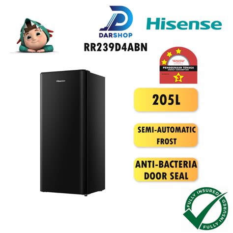 3 STAR Hisense Single Door Fridge 205L Refrigerator Peti Sejuk 1 Pintu