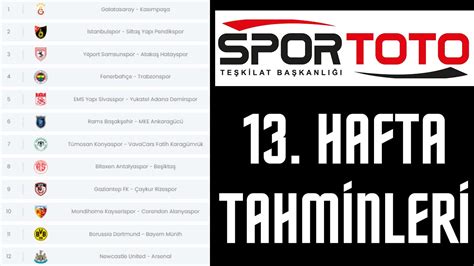 SPOR TOTO 13 HAFTA TAHMİNLERİ maç banko kupon analiz canlı iddaa