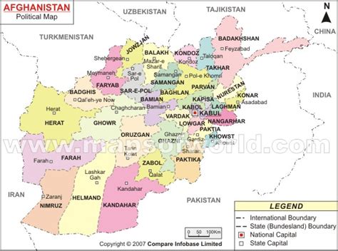 Afghanistan Political Map ~ Educational Blog