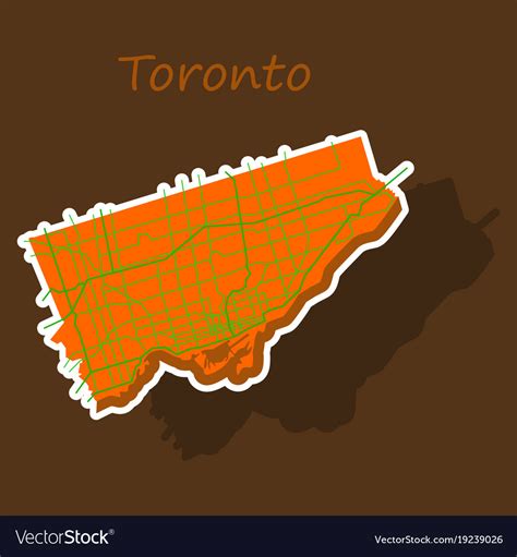 Sticker Color Map Toronto Canada City Plan Of Vector Image