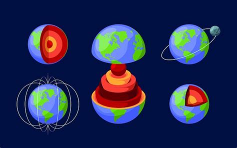 Capas de la tierra ilustración de geología para la educación imágenes