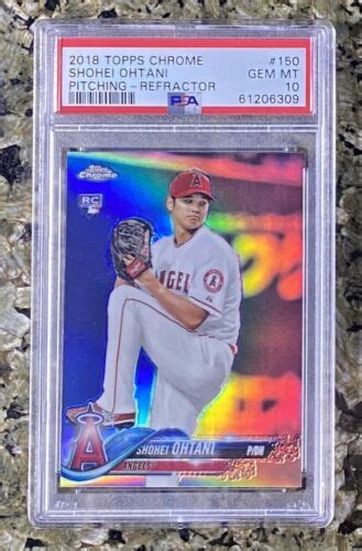 Topps Chrome Shohei Ohtani Pitching Refractor Rookie Rc Psa