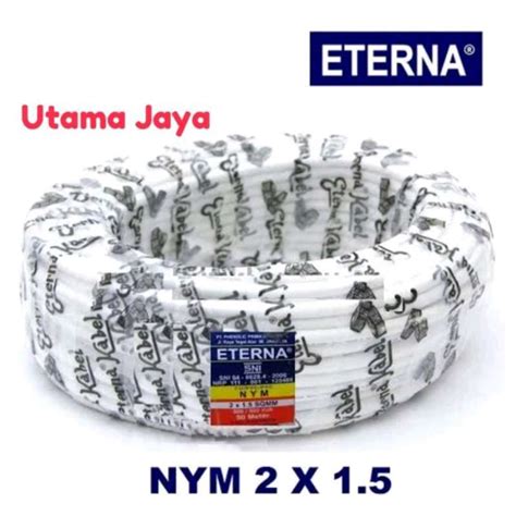 Jual Kabel Listrik Kawat Tembaga Kabel Putih Isi 2 Eterna Nym 2x1 5 50