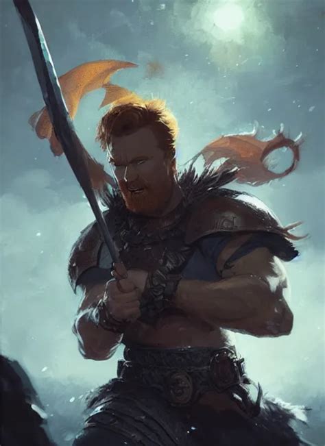 Krea Illustration Of Conan Obrien As A Dnd Paladin With Short Blonde