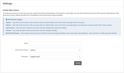 How do I invite a new user to access my account?