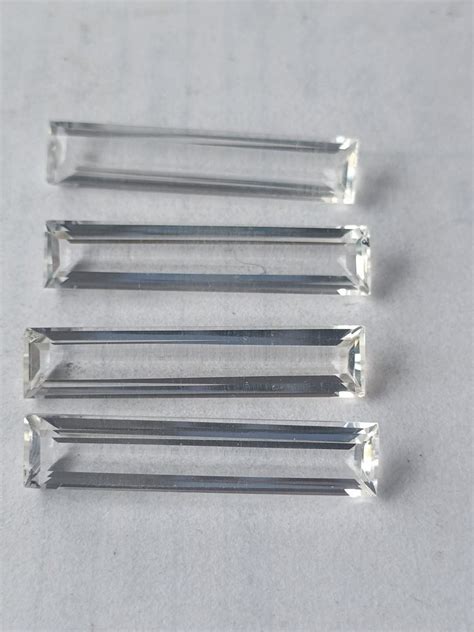 Rectangular Clear Quartz Cut Gemstone For Astro Jewellery At Rs