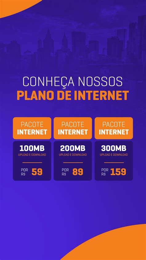 Social Media Story Provedor de Internet Conheça nos Plano de Internet