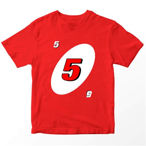 Bisa Custom Angka Kartu UNO Merah 5 T-Shirt, Children Costume Shirts, Kids Outfit ~ Clotee.com