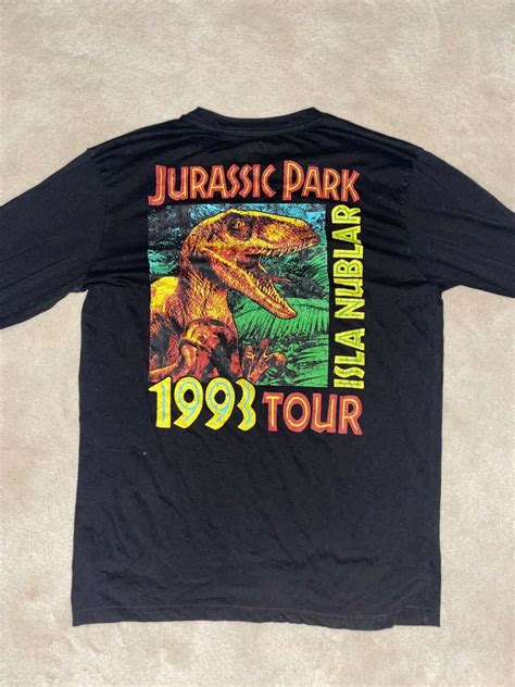 Jurrasic Park 1993 Tour Isla Nublar Graphic Long Slee… Gem