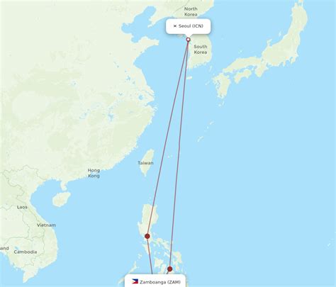 All Flight Routes From Zamboanga To Seoul Zam To Icn Flight Routes