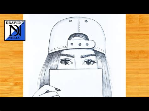 How To Draw A Girl Wearing A Hat Pencil Sketch For Beginner