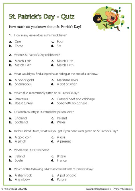 40 FREE Saint Patrick S Day Worksheets