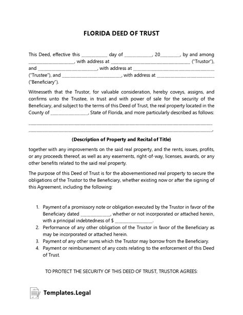 Florida Deed Of Trust Form