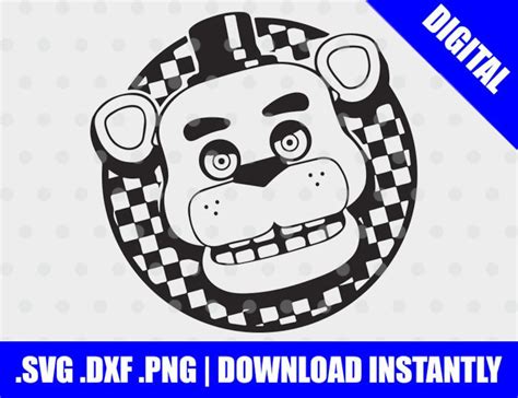 Freddy Fazbear Fnaf Svg Dxf Png File Cutting File For Silhouette Cameo Cricut Etsy