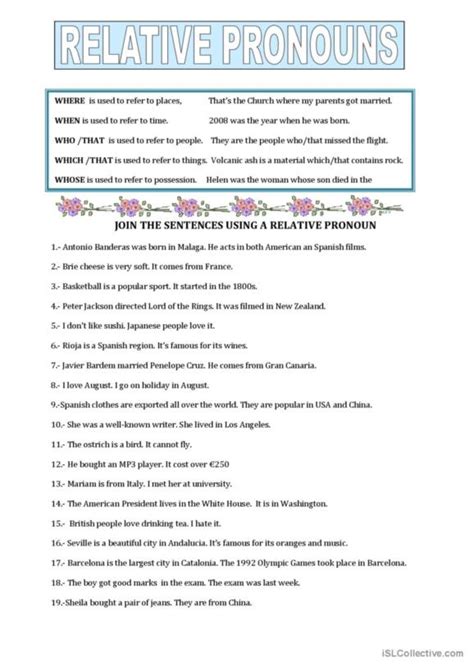 139 English Esl Worksheets Pdf Doc Relative Pronouns Hot Sex Picture