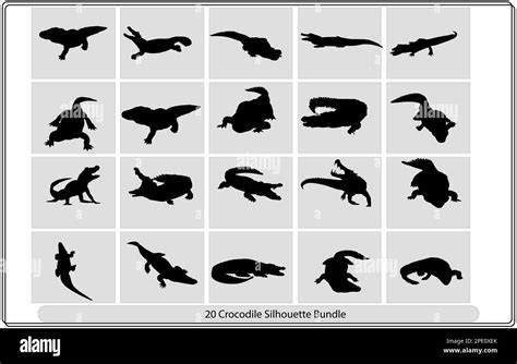 Silueta De Cocodrilo Imagen Vectorial De Una Silueta De Cocodrilo