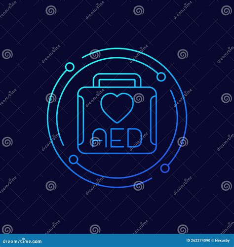 Aed Icon Automated External Defibrillator Vector Stock Vector