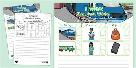 Trains Short Burst Writing Template Professor Feito