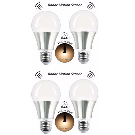 Luxon Motion Sensor Light Bulb W Smart Bulb Radar Dusk To Dawn Led