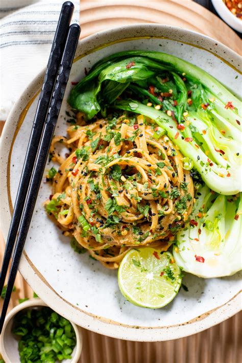 Spicy Tahini Noodles With Bok Choy This Savory Vegan