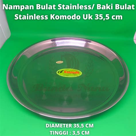 Jual Nampan Bulat Stainless Baki Bulat Stainless Komodo Tebal Ukuran 35