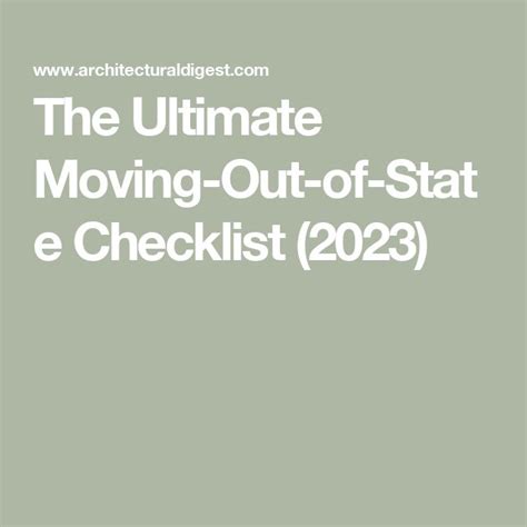 The Ultimate Moving Out Of State Checklist 2024 In 2024 Moving