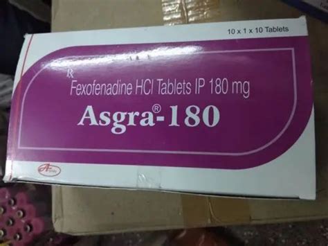 Fexofenadine HCL Tablets IP 180 mg at Rs 1800/box | Fexofenadine Tablet in Jaipur | ID: 20623044897