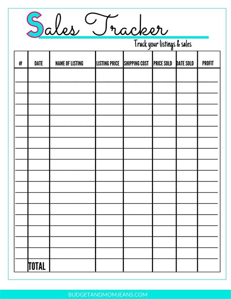 Free Sales Tracker Printable Business Infographic Small Business