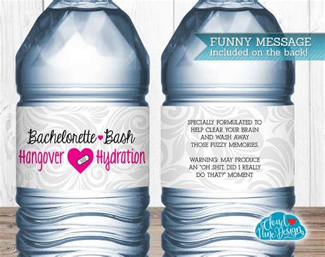 Bachelorette Water Bottle Labels Instant Download Hangover Etsy