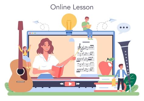 Service Ou Plateforme En Ligne De Cours D éducation Musicale Vecteur