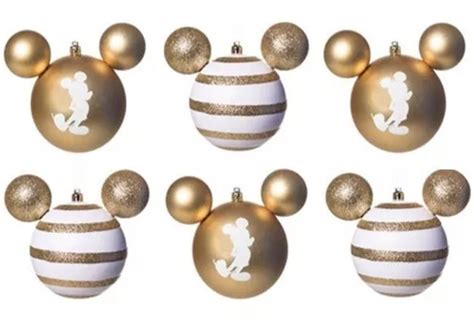 Enfeite De Natal Bolas Do Mickey Dourada Disney Mercadolivre