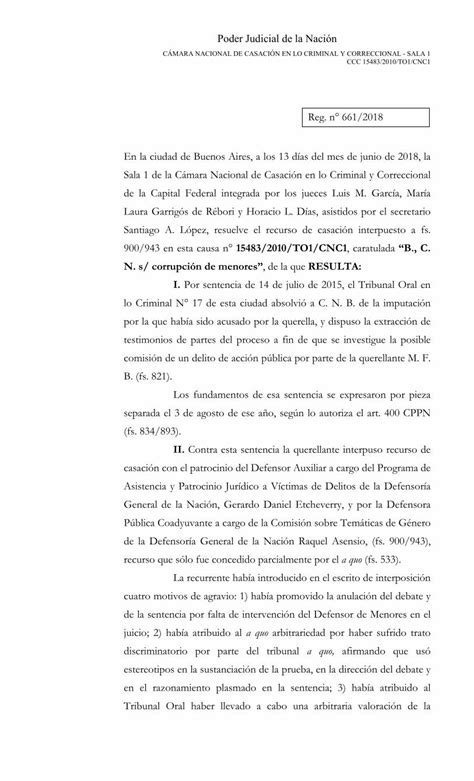 Pdf Poder Judicial De La Nación Pensamiento Penal · Al Cabo Del