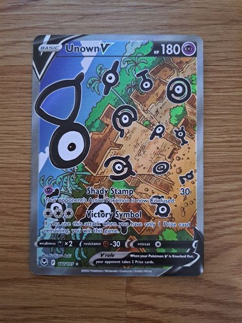 UNOWN V AA ALTERNATE ALT ART ULTRA RARE POKEMON CARD SILVER TEMPEST