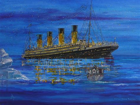 Titanic Sinking Painting At Paintingvalley Explore Collection Of