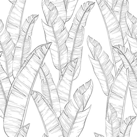 Premium Vector Seamless Pattern With Palm Banana Leaf And Plants