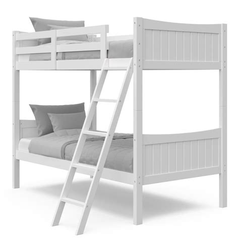 Ellis White Wooden Bunk Bed Twin Twin Bunk Bed Hub